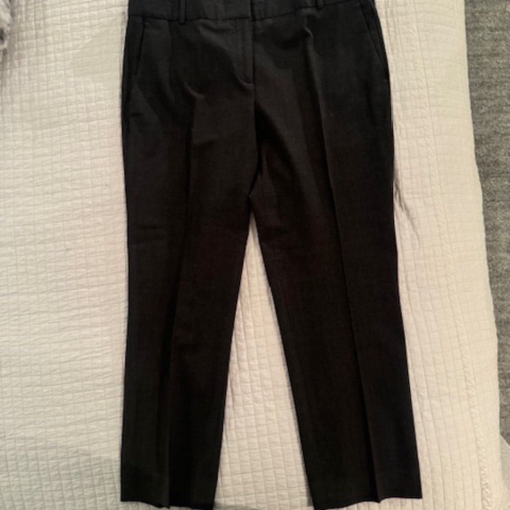 Theory women traceable wool charcoal grey straight trousers size 10